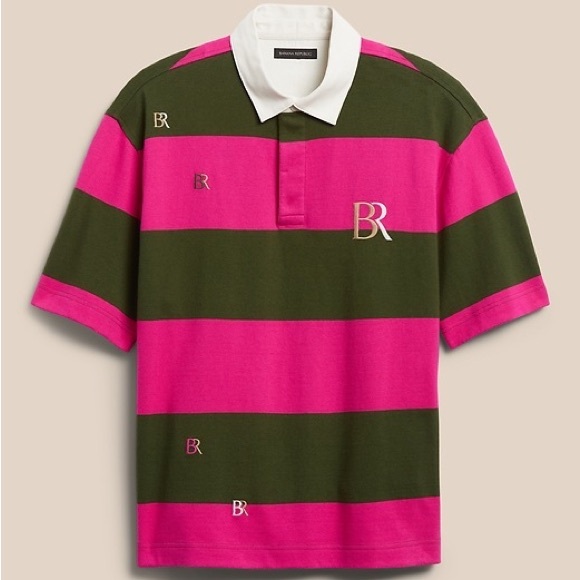 Banana Republic Other - NWT Banana Republic Striped LOGO RUGBY SHIRT - Size Medium - 100% Cotton